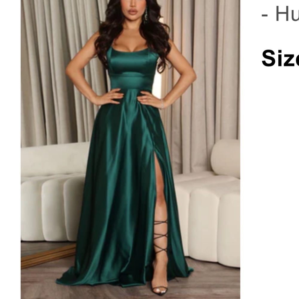 Green maxi dress with slit